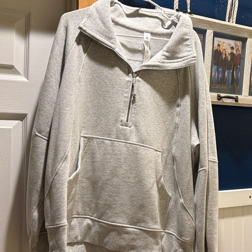 lululemon athletica Light Gray Zip Up Sweater